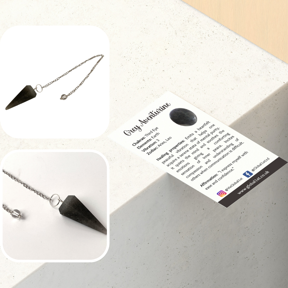 VIE – Engroshandel Meditationsudstyr – Pendul med kæde og 30 mm krystalsten45