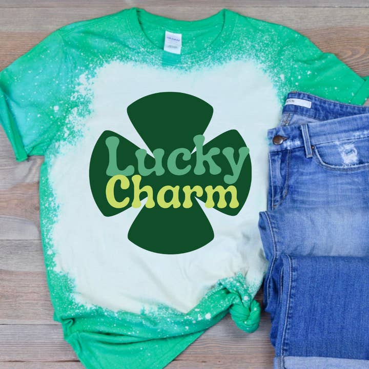 Camisa blanqueada Lucky Charm para el Día de San Patricio para venta al por mayor de Londas Trendy Tees