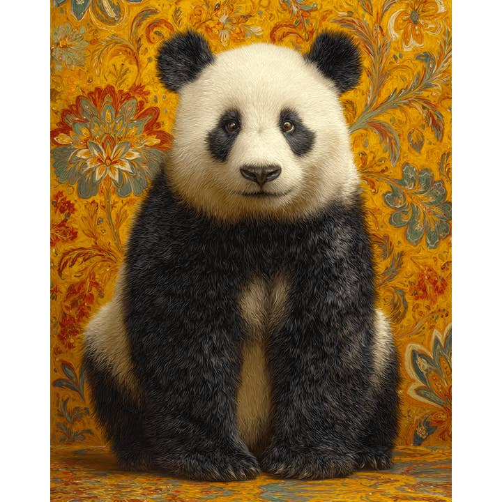 Mowbi - Wholesale Art Print - Nouveau Panda Bear - Zoo Animals - Biophilic Wildlife Art Print - 8"x10" Artwork for 11"x14" Frame