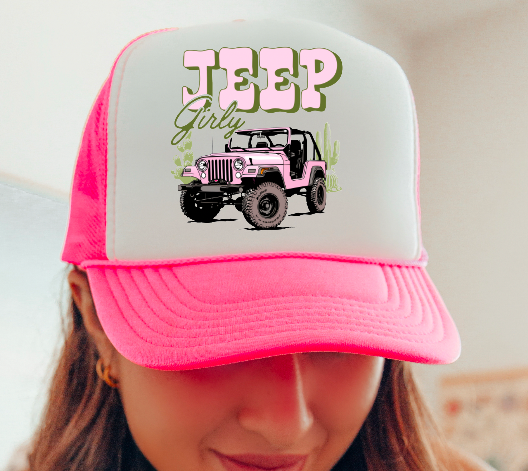 Gia Gifts Boutique - Vente Casquette de camionneur – femme - Casquette Trucker Preppy Jeep Girly pour femme0