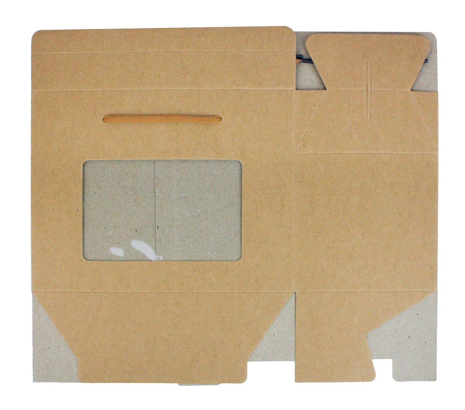 Emartbuy - Wholesale Gift Box - Pack of 12 Brown Kraft Bag Box w/ Clear Window & Rope Handle3