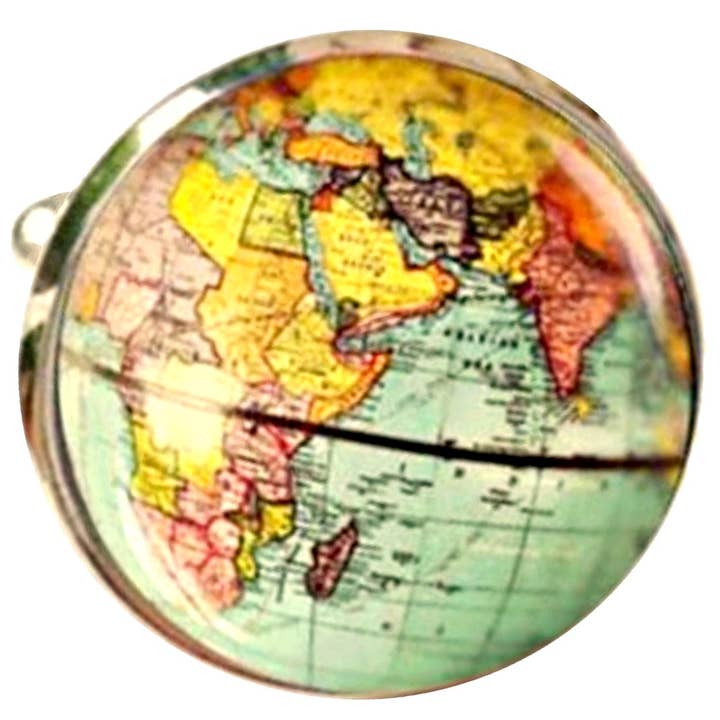 Bassin And Brown – Großhandel Manschettenknöpfe – Herren – Earth Globe Manschettenknöpfe - BluYellow.Pink3