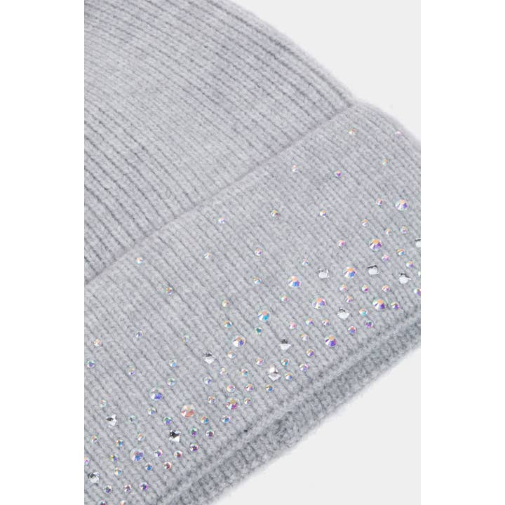 Collections by Fame Accessories - Wholesale Beanie - Women's - Sparkling Rhinestone Studded Beanie