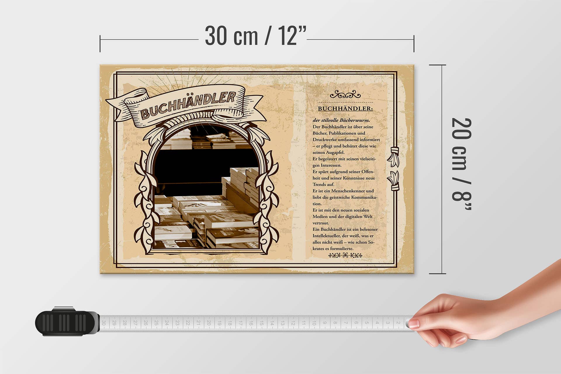 Femer - Wholesale Sign - Wooden Sign Professions 30x20cm Bookseller Books Eyeball Trends3