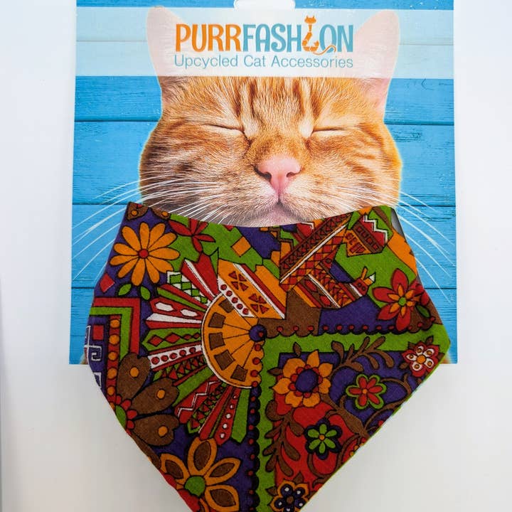 Assorted Reversible Cat Bandanas with Pocket and Velcro for wholesale by Purrfashion