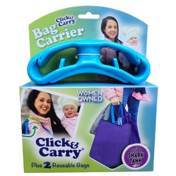 Click & Carry - Wholesale Grocery/Shopping Bag - Click & Carry Grocery Bag Handle with 2 Reusable Bags Bundle0