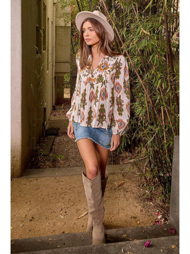 Mystree - Wholesale Blouse - Women's - 61311 Embroidery Yoke Peasant Top 9