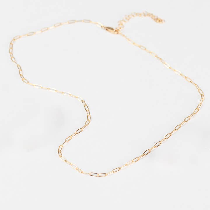 Elizabeth Everyday Paperclip Necklace in 14k Gold Filled for wholesale by Forai