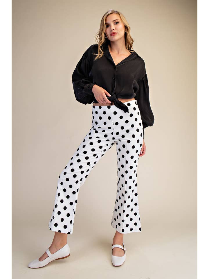 Glam - Wholesale Pants - Women's - Flare Crop Dot Pants13