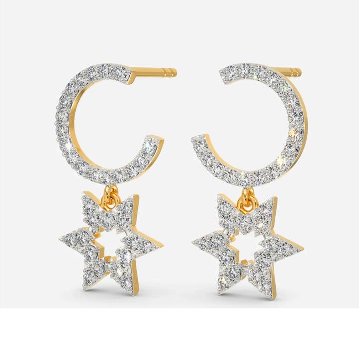 OISHI DIAMONDS – Brincos de pino por atacado – Brincos de diamante 14k em ouro maciço, presente para ela