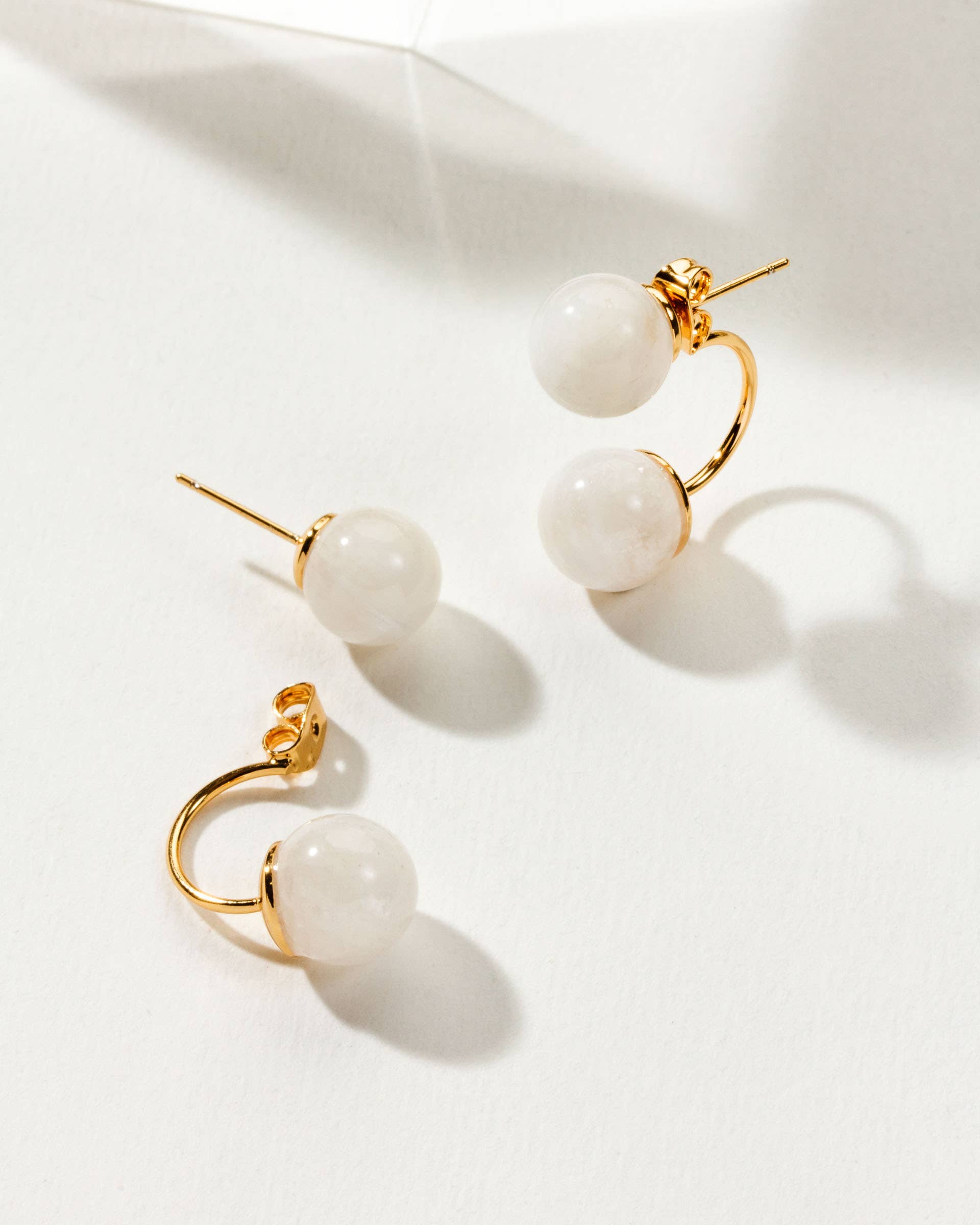 Luna Norte - Wholesale Dangle Earrings - Mar's Moons Front Back Gemstone Earring1