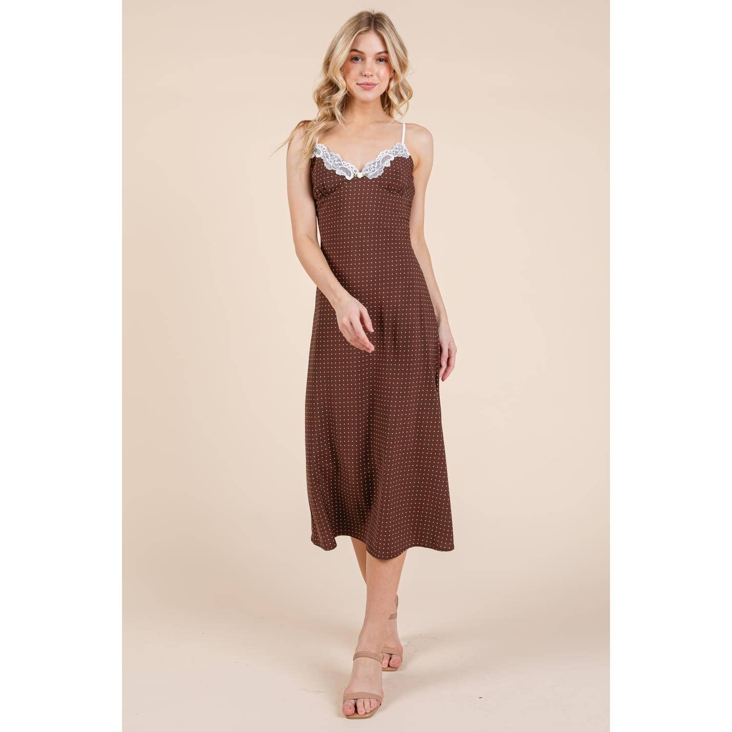 Honey Mango - Wholesale Dress - Women's - Polka dot midi dress16