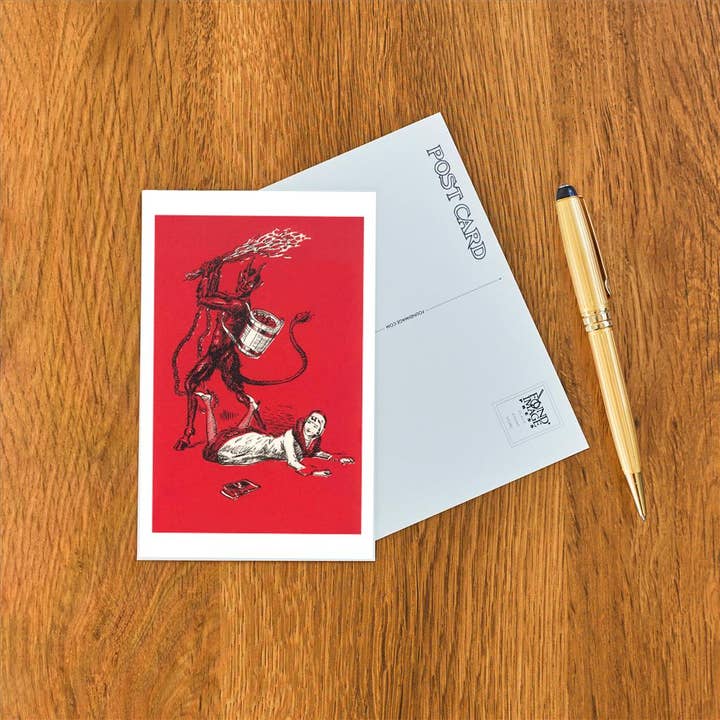 Found Image Press - Wholesale Postcard - Postcard DM-27 Devil Whipping Flapper1