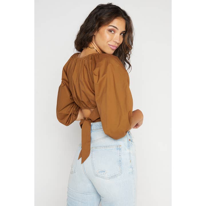 Sans Souci - Wholesale Blouse - Women's - POPLIN TIE BACK TOP6