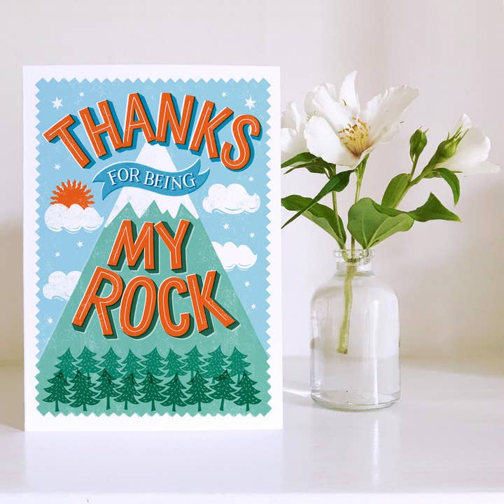 Alexandra Snowdon - Wholesale Thank You Card - Thanks For Being My Rock Card