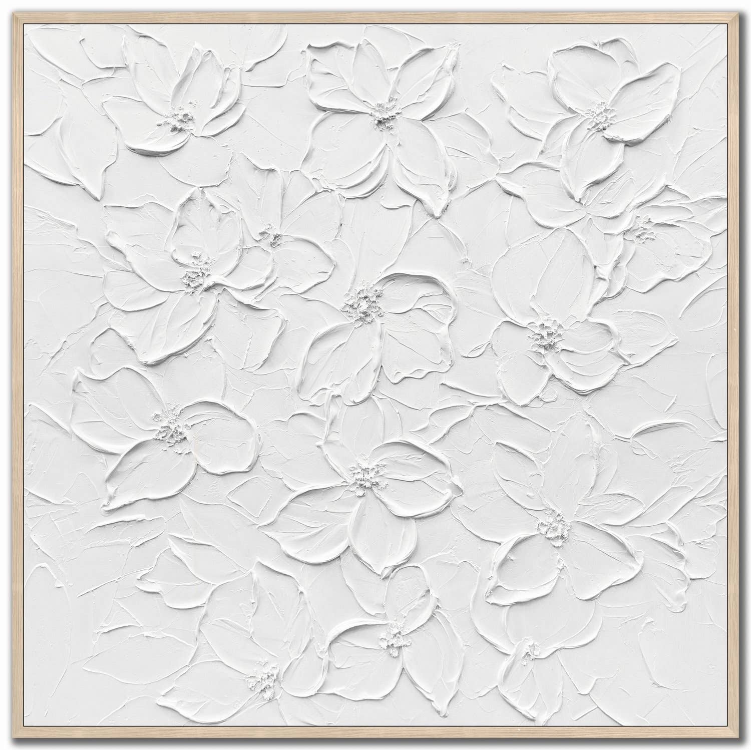 White Embossed Elegance Canvas Wall Art for wholesale on Faire0
