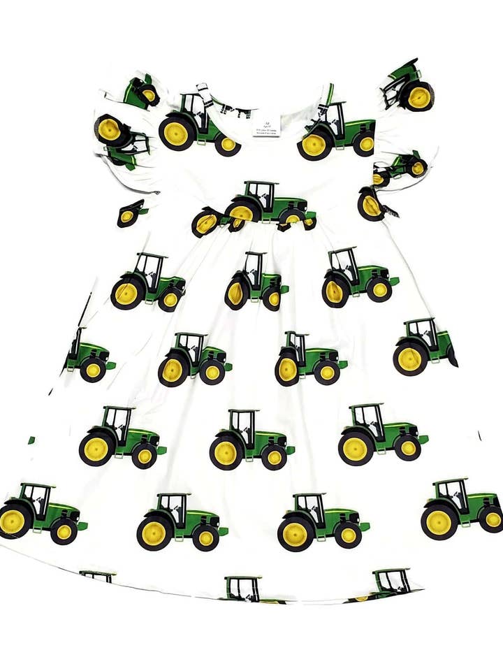 Tractor Milk Silk Flutter Dress for wholesale by Great Lakes Kids Apparel