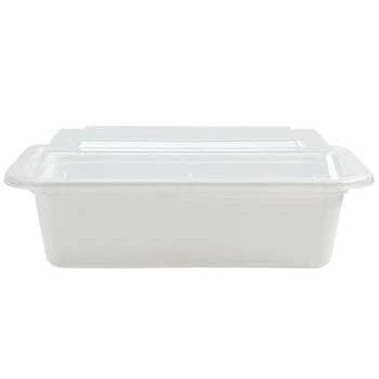 38oz, 8x6-Inch Deep Rectangular Container - Black and White for wholesale by EcoQuality