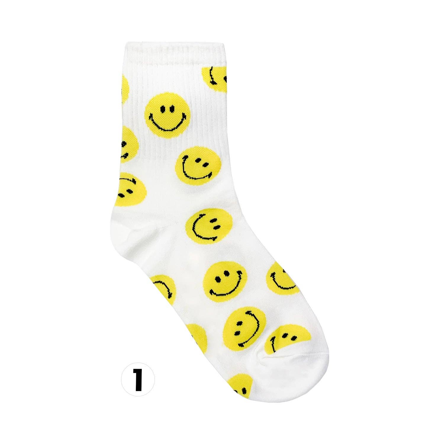 7DAYSSOCKS – wholesale Strumpor - Dam – Damstrumpor med leende mönster, crew-modell0