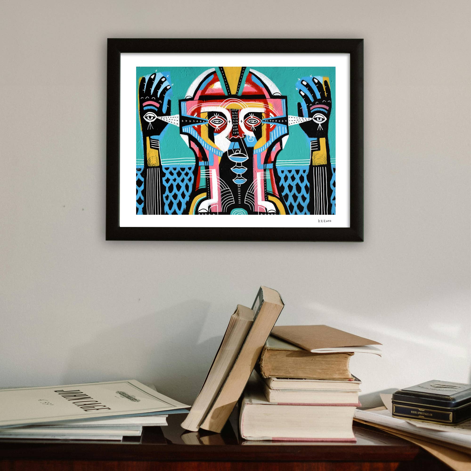 Keemo Gallery - Wholesale Art Print - Colorful Abstract Modern Art Print Blue Decor Unique Signed1