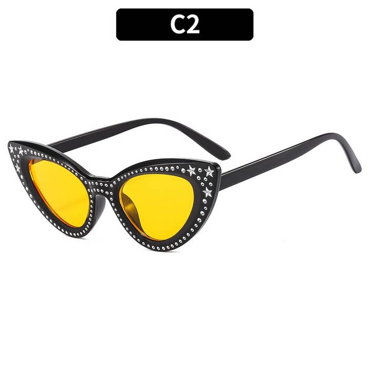 ACCITY - Wholesale Sunglasses - Women's - CAT-EYE DIAMOND-ENCRUSTED LUXURY SUNGLASSES_CWASG0378