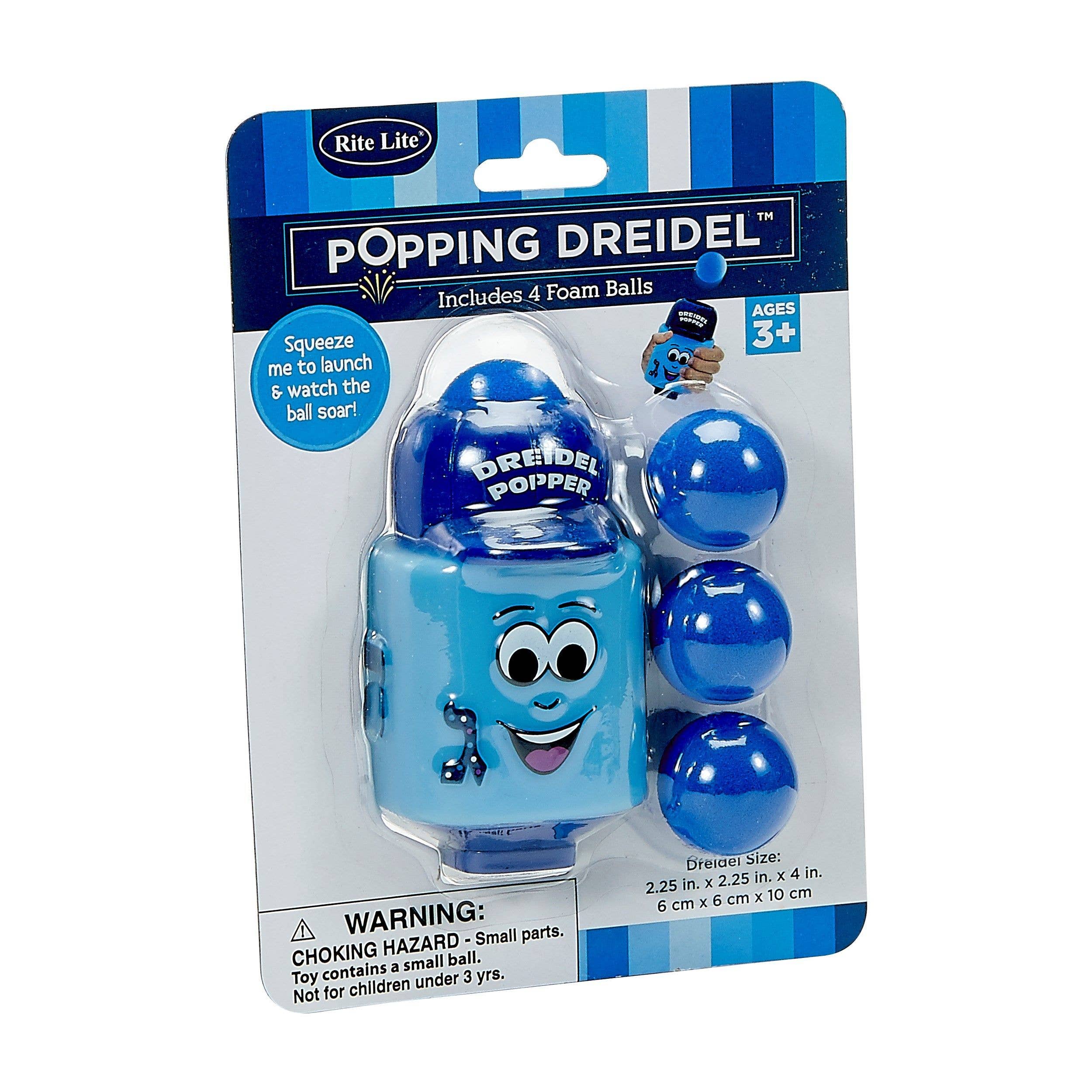 Rite lite - Wholesale Dreidel - Kids - Popping Dreidel Toy, PVC, Includes 4 Balls, 3.75"0