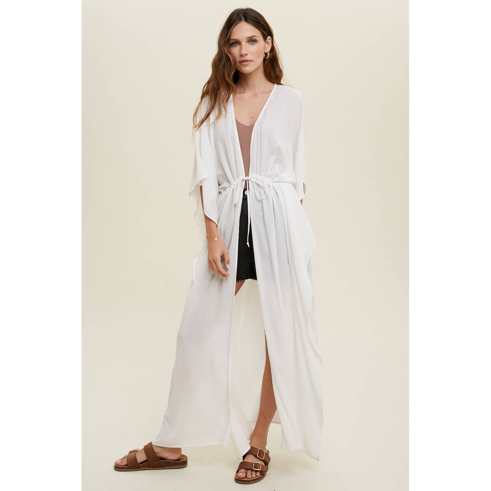 Wishlist Apparel - Wholesale Kimono - Women's - KIMONO COVER-UP WITH WAIST TIE / WL22-75007