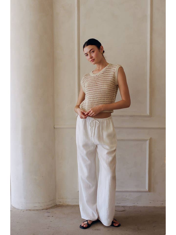 a.ren - Venta al por mayor Jersey corto de punto - Mujer - AW1068 | Jersey de Punto Acrílico Tencel Lino Pullover Top6