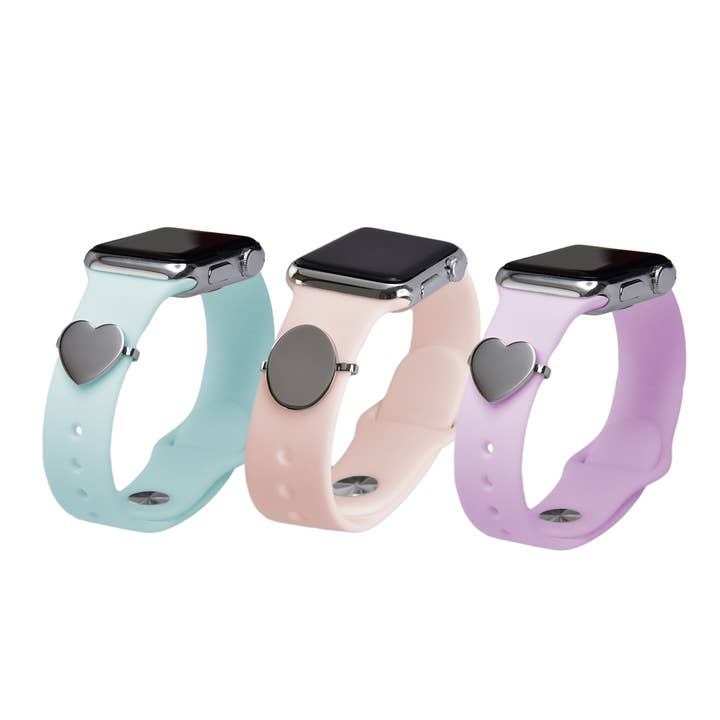 Laserable Heart & Oval Steel Charm for 18-22mm IOS Watchband for wholesale by Print Supremacy