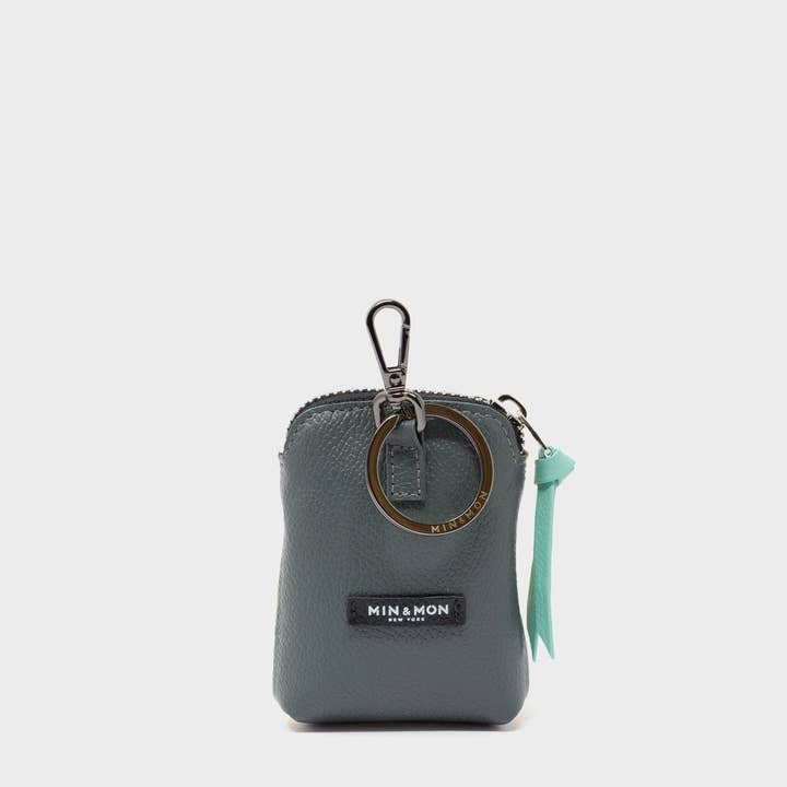 Min & Mon - Wholesale Keychain - Women's - Florence Pouch Charm - Balloon Yellow Leather Keychain Eye Love New York Embroidery