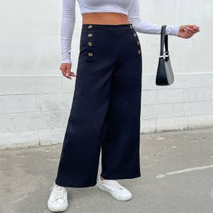 High Rise Wide Leg Sailor Jeans in Popcorn