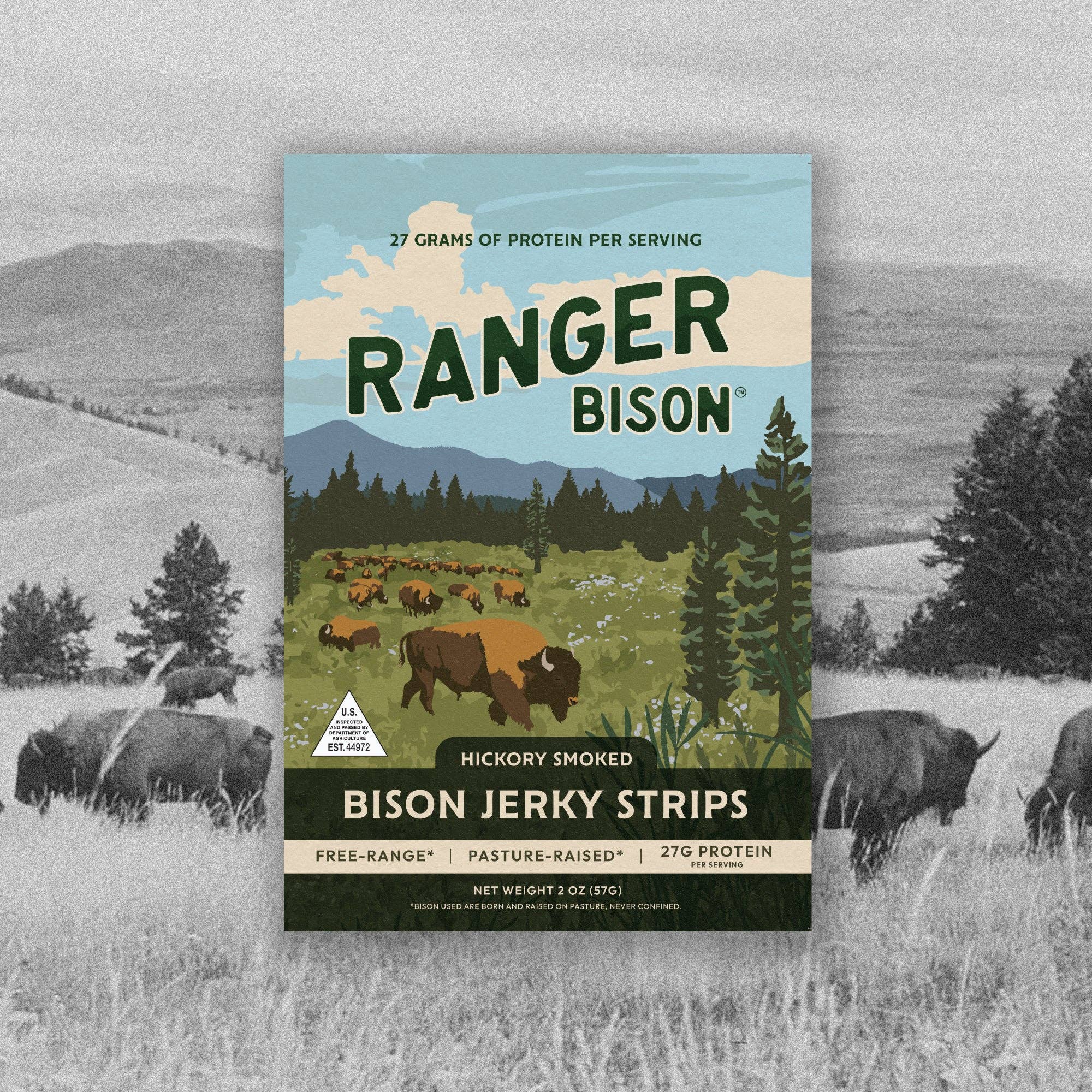 Ranger Bison - Wholesale Jerky - Hickory Smoked Bison Jerky Strips (2 oz)2