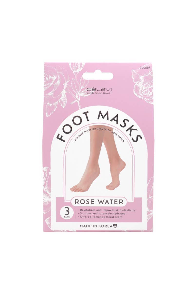 PINEAPPLE Beauty – Engroshandel Fodmaske – Celavi 70089 3 par foot masks med rosenvand - 1 sæt1