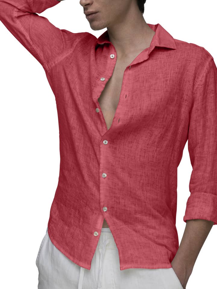 Positano Camisa Lino Sandia-66 para venta al por mayor de Gerry St Tropez