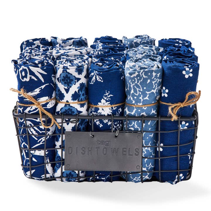 tag - Wholesale Dishcloth - tag Indigo Summer Dishtowel Asmt/25 Cdu