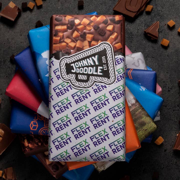 Johnny Doodle Milk Fudge Brownie 150 g med personligt omslag för wholesale av VS Food Online - Johnny Doodle