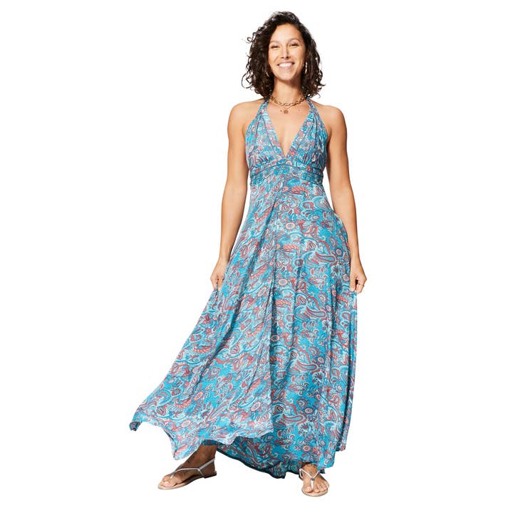 VESTIDO LARGO DE VERANO SIN MANGAS MAXIPA0650C para venta al por mayor de Ipanima