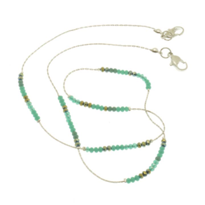 Teal Delicate Face Mask Lanyard for wholesale by Miss Milly Limited