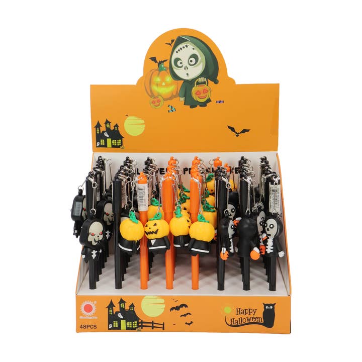 DIVERSE Halloween Dinglande Figurin Kulspetspenna - 48 st för wholesale på Faire2