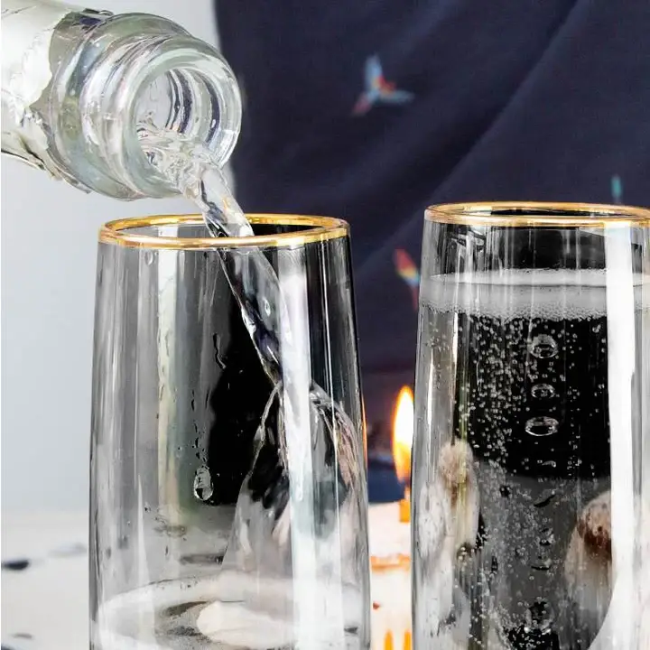 Forma House - Vente Verres à vin - Root7 / Drinkind - Prosecco sans pied 4-pack Noir&Or1