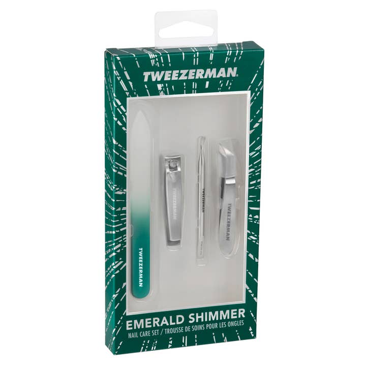 Set de soins pour ongles Tweezerman Emerald Shimmer 1 set pour la vente par Tweezerman