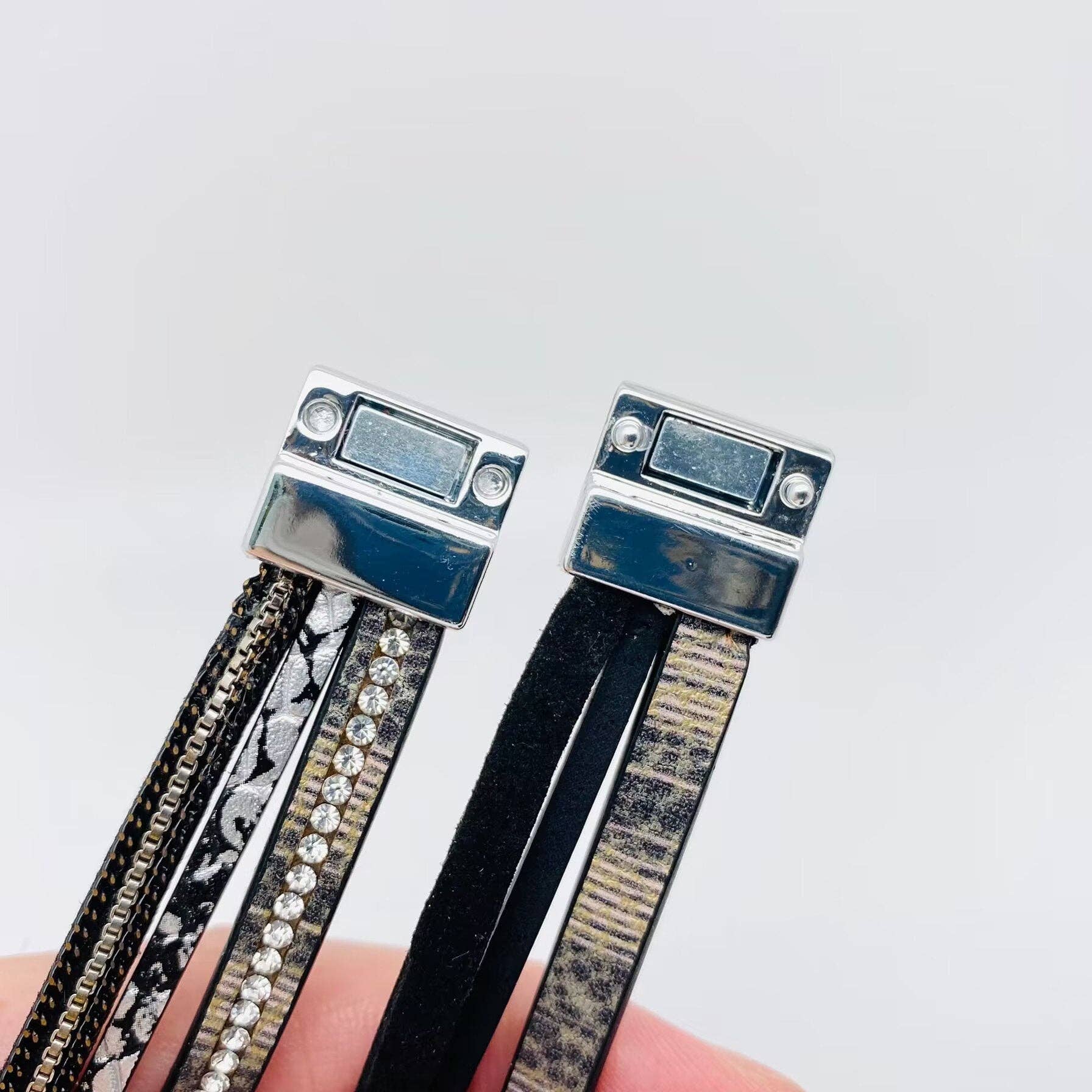 Mio Queena - Wholesale Tennis Bracelet - Abalone Shell Rhinestone Leather Bracelet - BJ/LB4