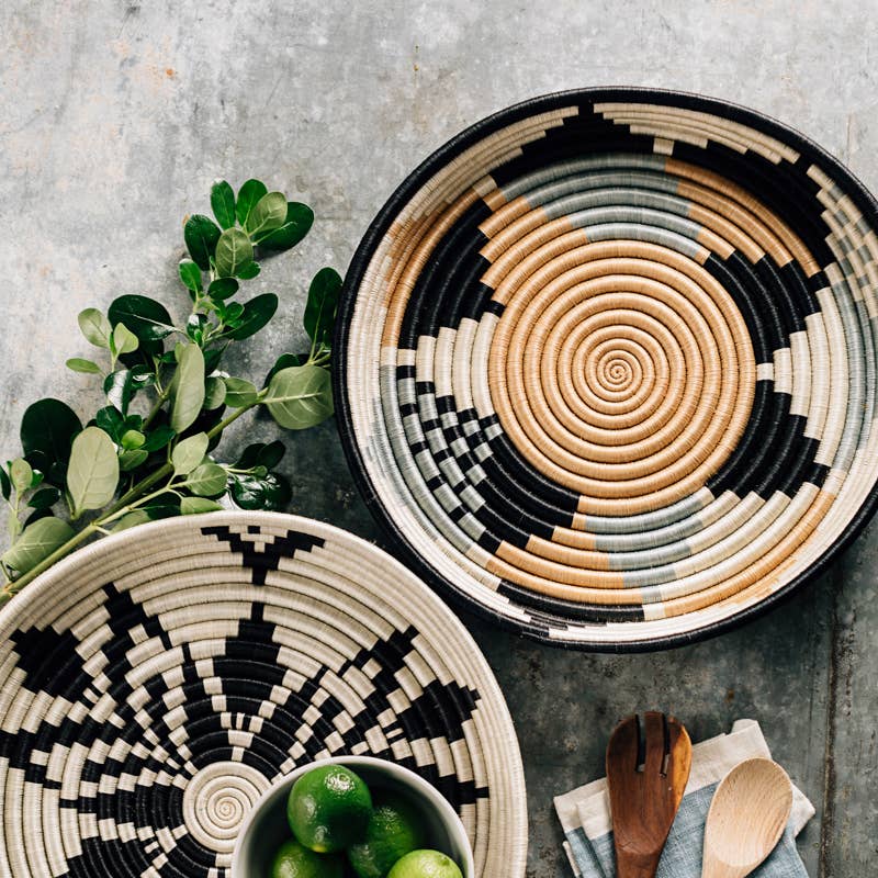 Azizi Life - Wholesale Decorative Plate/Dish/Bowl - Boutique Diversiform Gray Woven Bowls4