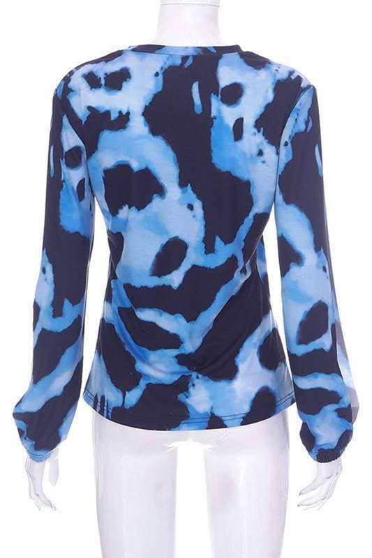 BLUE long sleeve graphic shirt for wholesale on Faire5