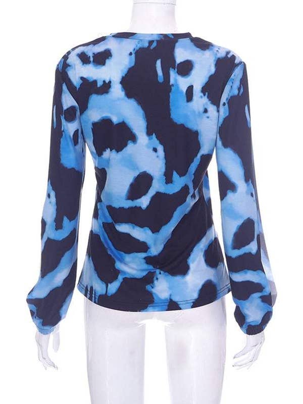 BLUE long sleeve graphic shirt for wholesale on Faire5