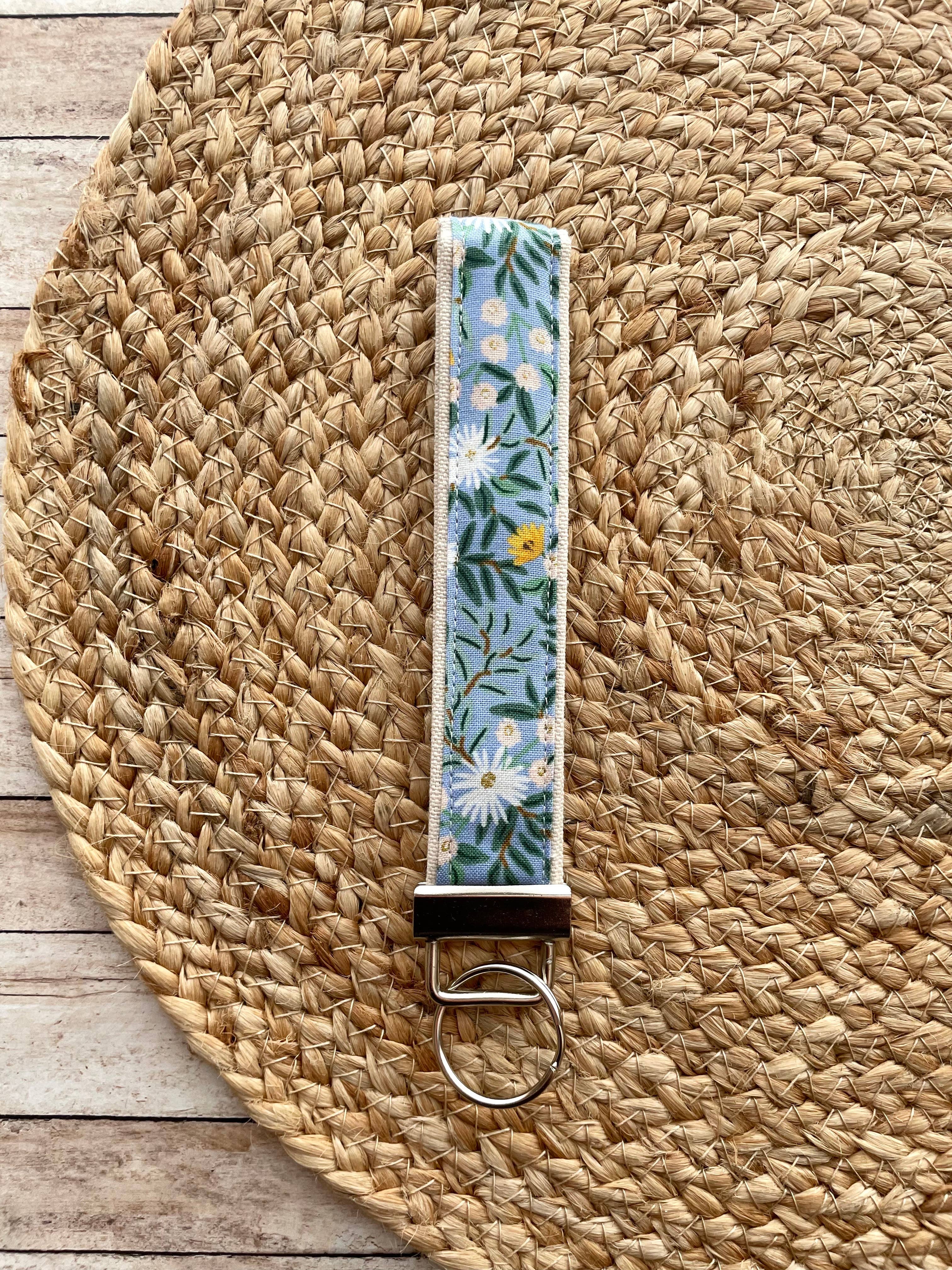 Designs by Rachel Joy - Wholesale Keychain - Women's - Rifle Paper Co. Daisy Fields Blue Keychain Wristlet3