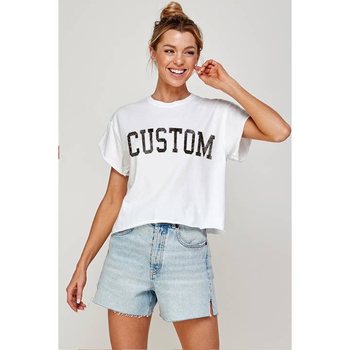 Illustrated Society - Wholesale Screen Printed T-Shirt - Women's - CUSTOM VINTAGE GRAPHIC CROP TOP