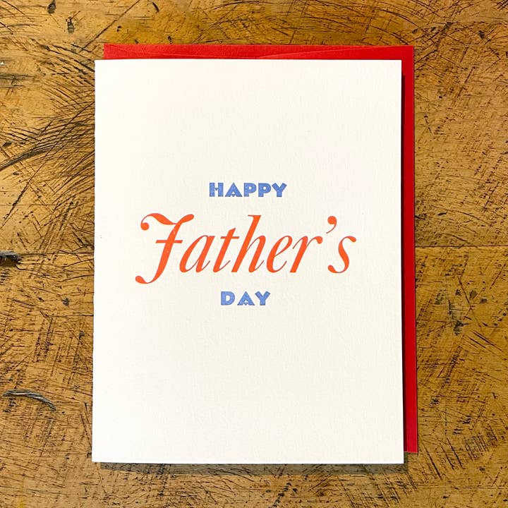 Happy Father's Day Letterpress Card for wholesale by Green Bird Press