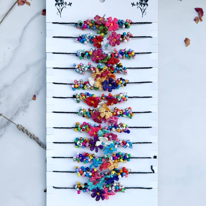 Gypsy Soul - Wholesale Beaded Bracelet - Floral Blossom Crochet Beaded Bracelet/Anklet2
