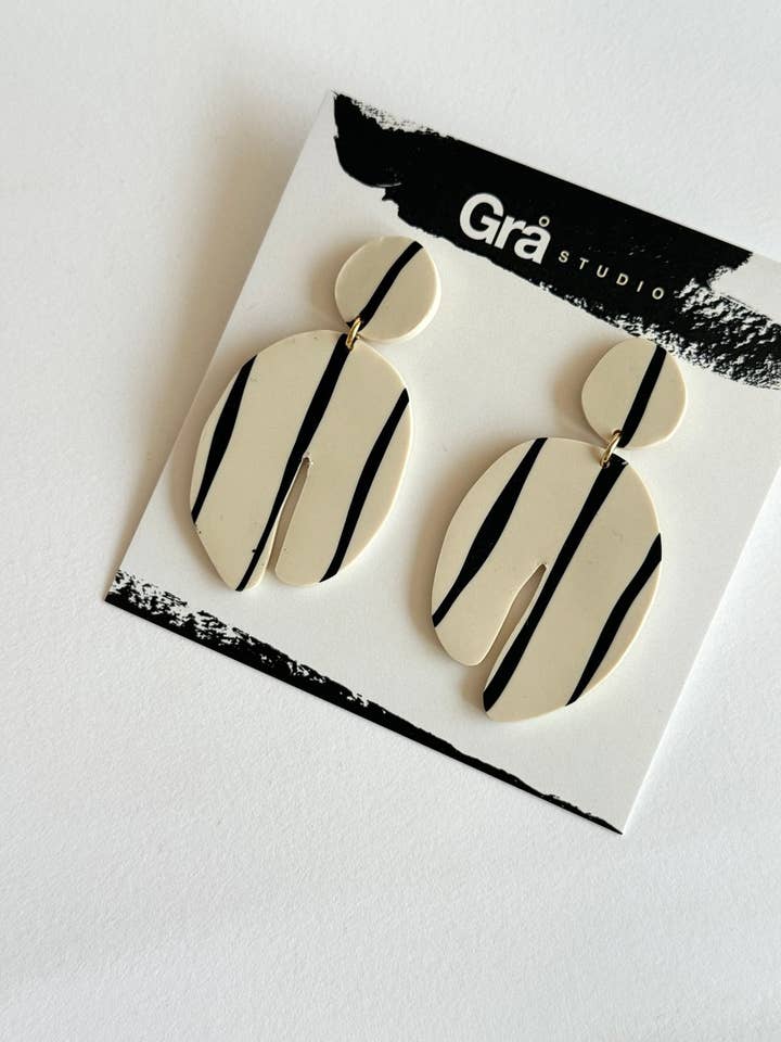 WINNIE / STATEMENT EARRINGS / CREAM for wholesale by Grå Design